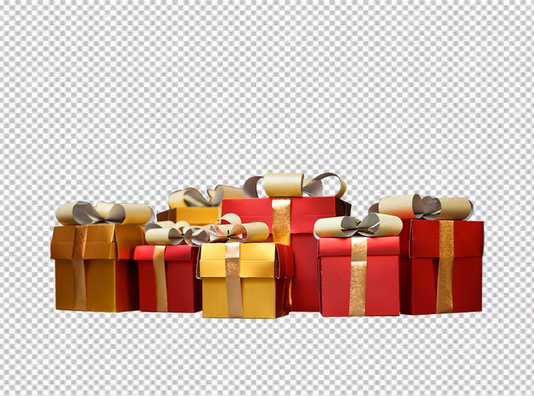 Free Premium PNG Isolated Christmas Gift Boxes on png Background