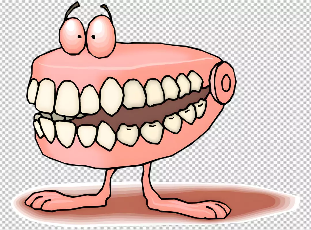 Free Premium PNG This whimsical illustration features a set of dentures brought to life with a cartoonish flair