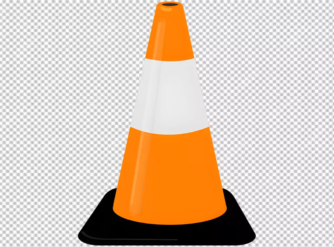 Free Premium PNG Traffic cone red and white Isolated PNG