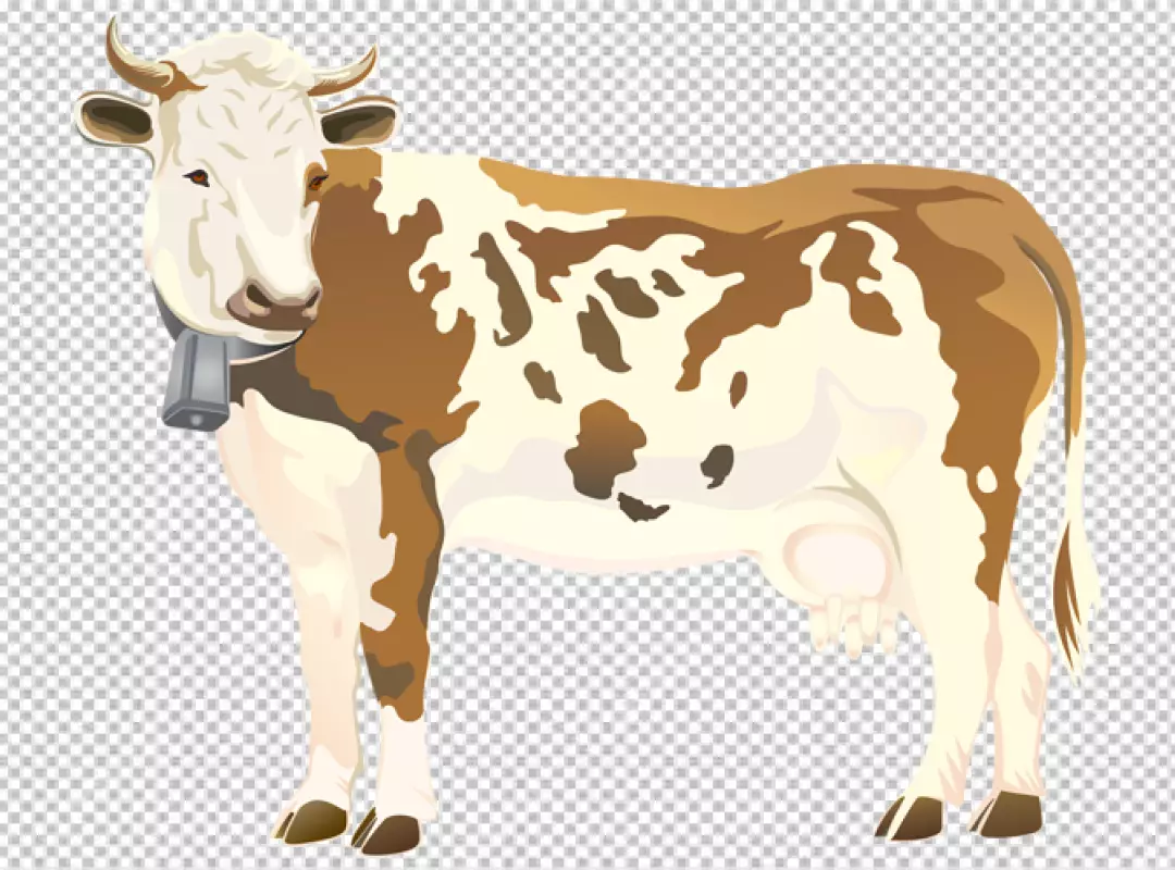 Free Premium PNG White and black cow with her calf PNG