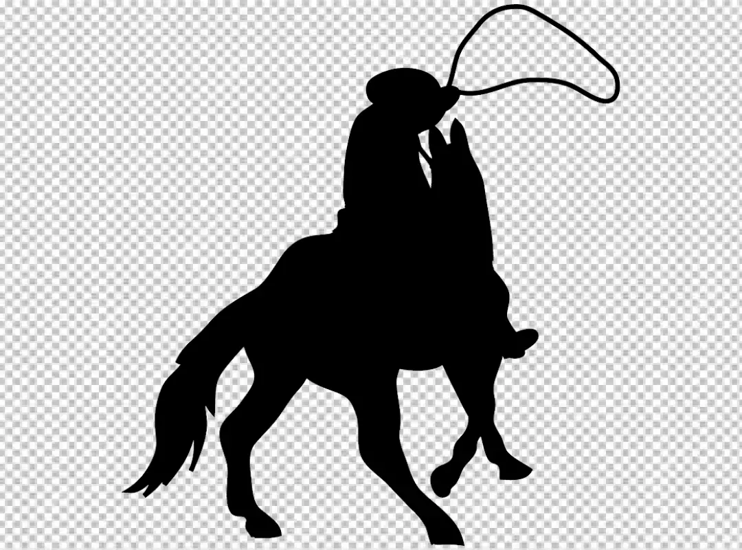 Free Premium PNG Cowboy silhouette with horse against 