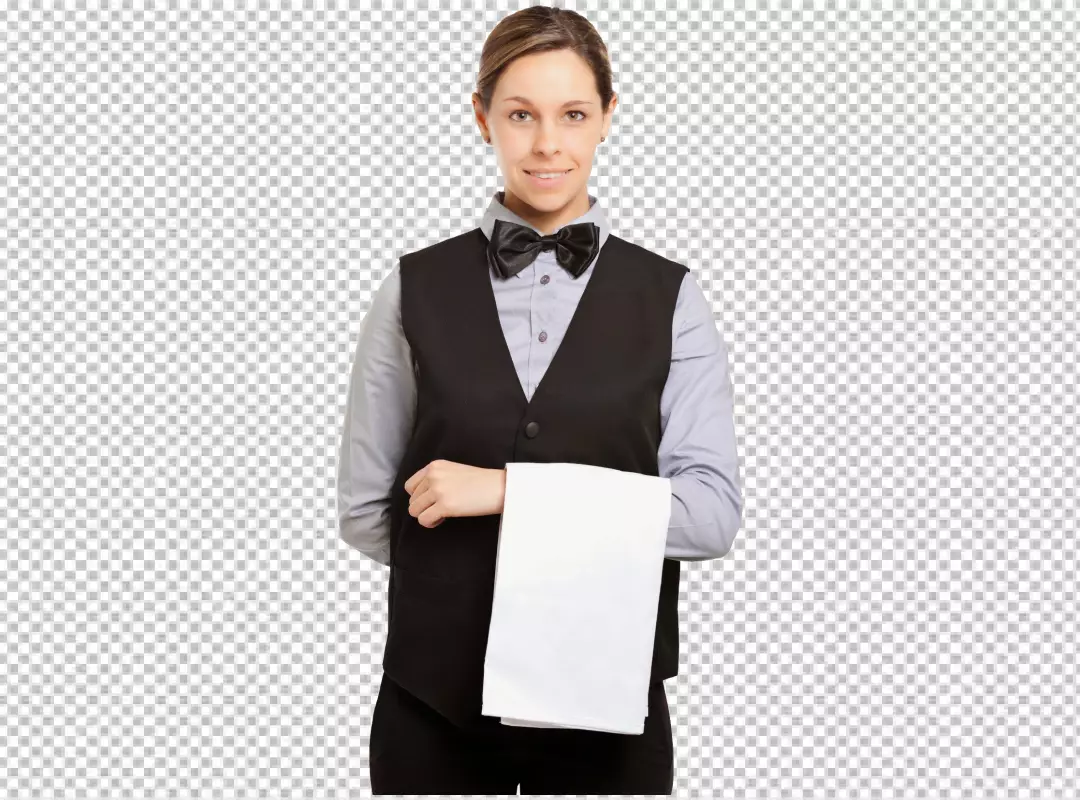 Free Premium PNG  waiter holding an empty placard PNG