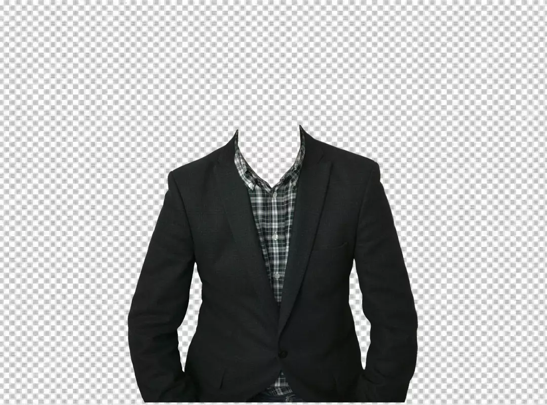 Free Premium PNG Men coat black color transparent BG