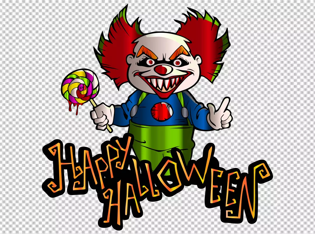 Free Premium PNG Halloween cartoon scary clown