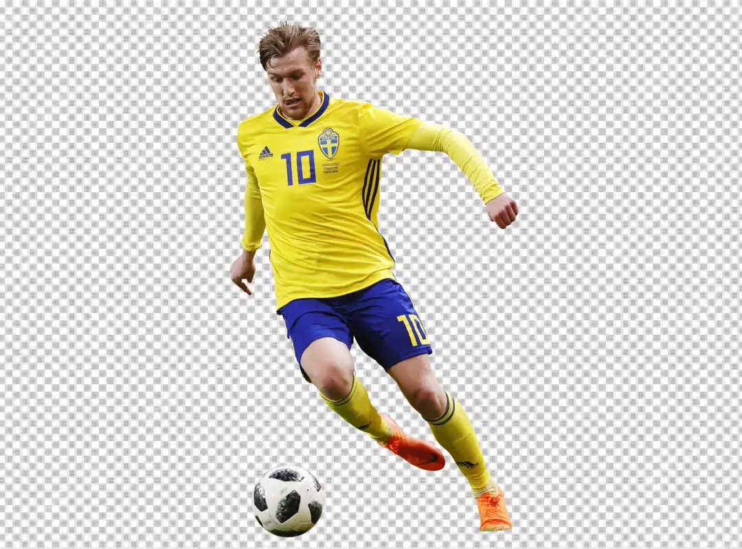 Free Premium PNG Emil Forsberg runing with foodball