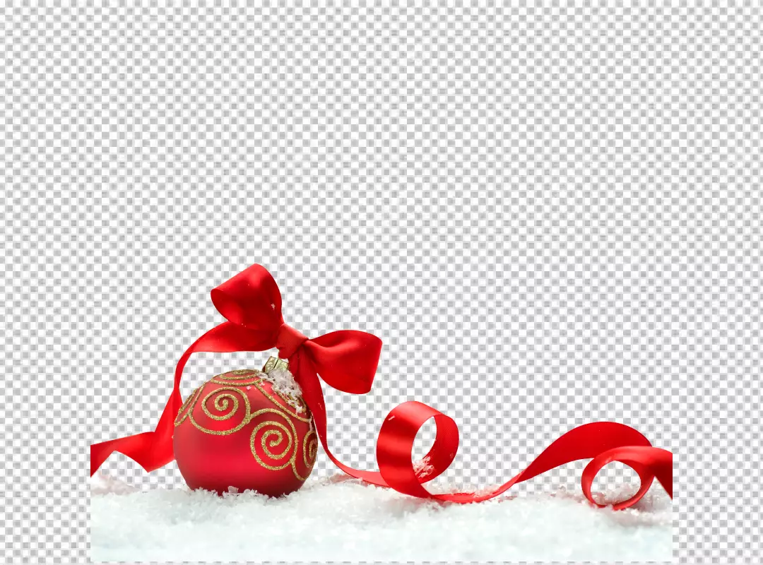 Free Premium PNG Perfect red christmas balls with red ribbon png background