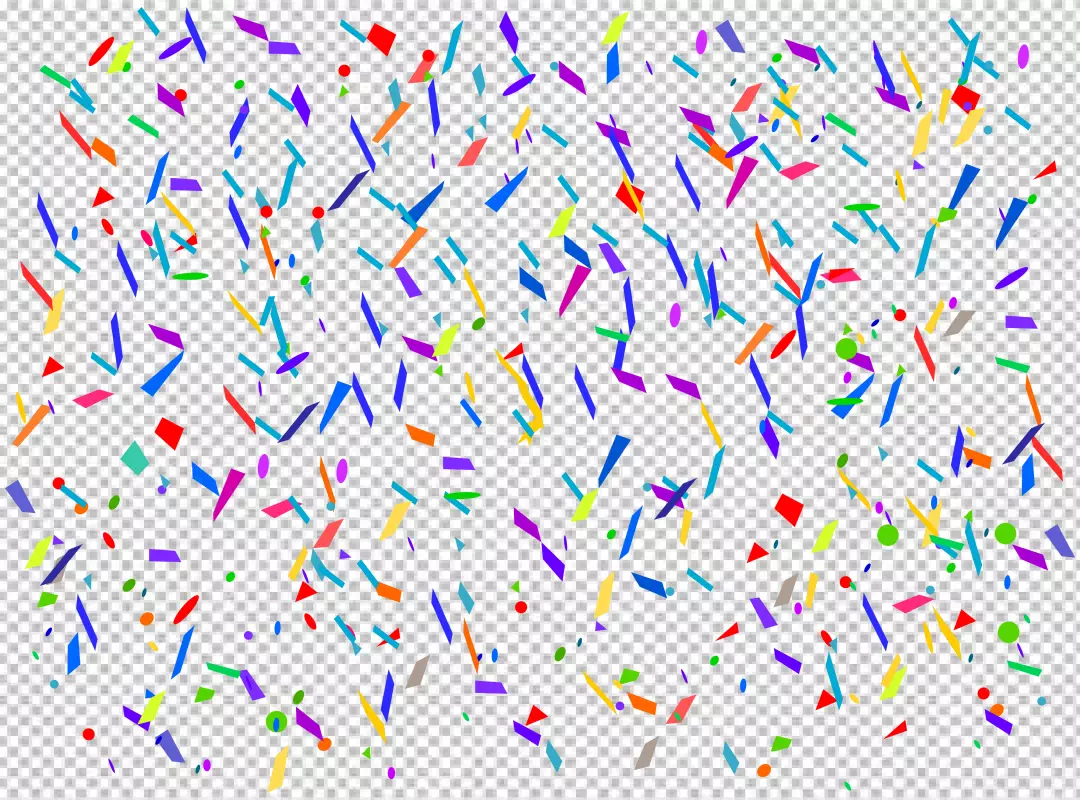 Free Premium PNG Colorful ribbon and confetti falling on a transparent background Confetti falling backdrop design PNG BG