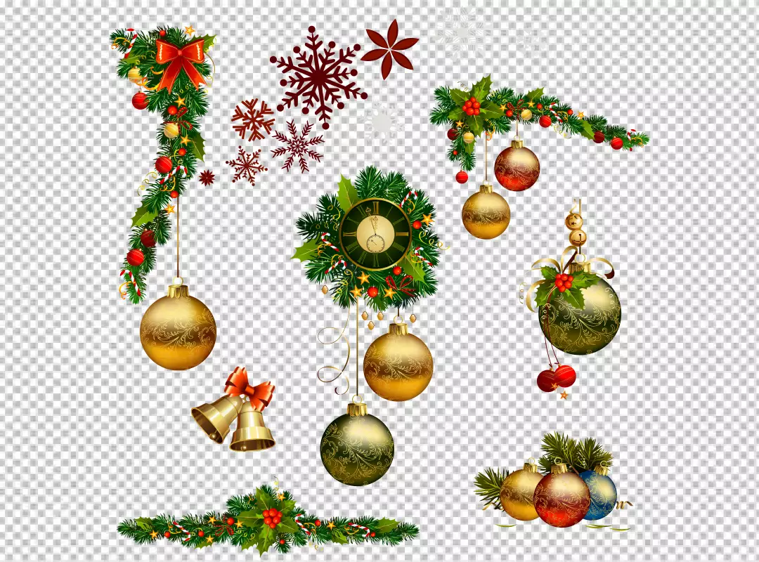 Free Premium PNG Christmas ornaments in realistic style