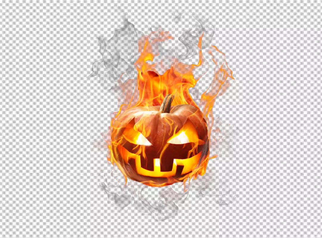 Free Premium PNG Halloween in flamen isolated on transparent background