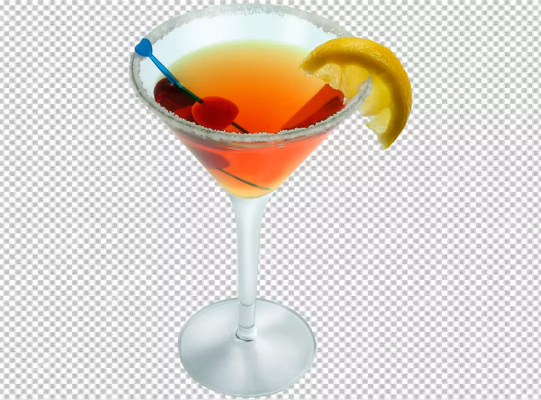 Free Premium PNG Exotic cocktail with orange and cherry