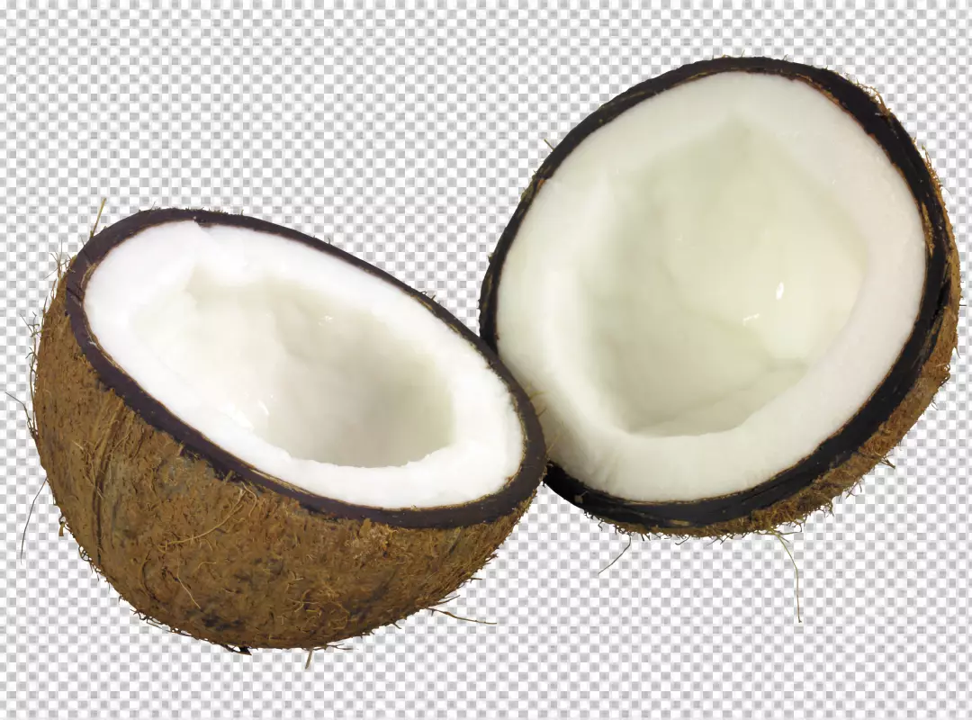 Free Premium PNG A top view coco nuts sliced milky fresh png