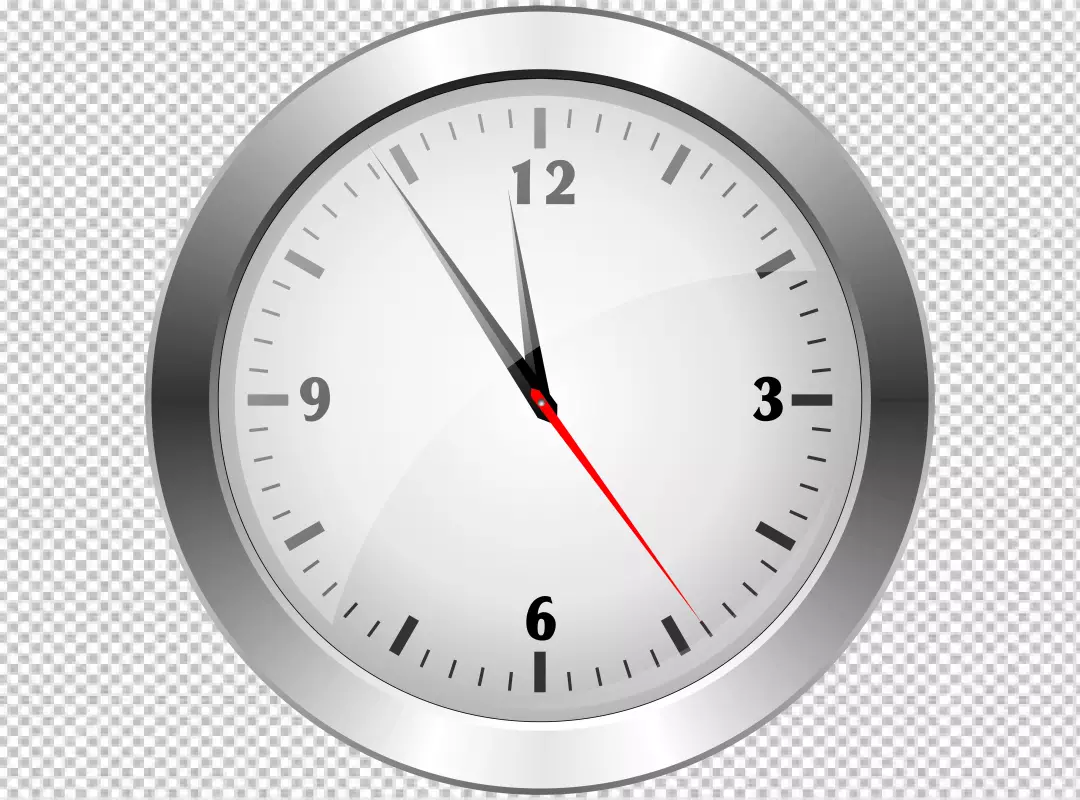 Free Premium PNG Silver color wall clock