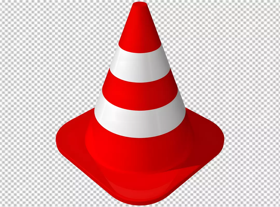 Free Premium PNG Realistic orange plastic striped traffic cone PNG 