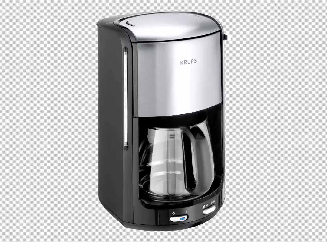 Free Premium PNG A coffee maker with a silver on transparent background 