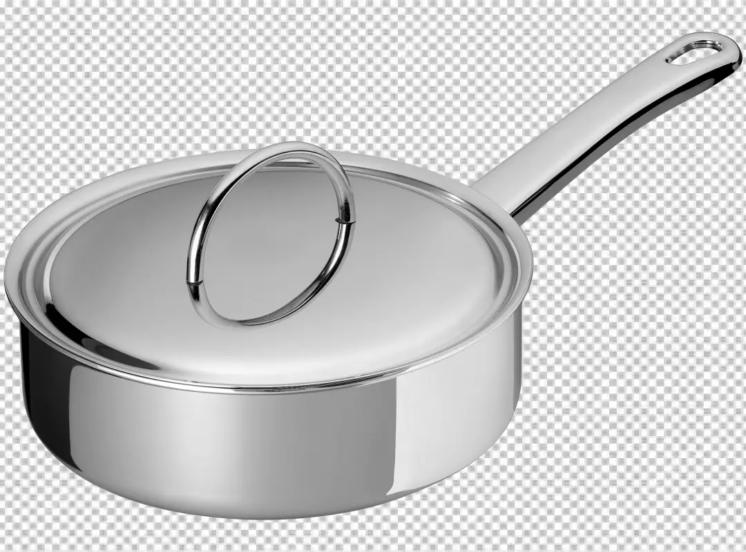 Free Premium PNG Black cooking pot with a glass lid isolated 