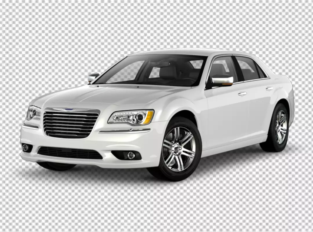 Free Premium PNG White color Chrysler car transparent background 