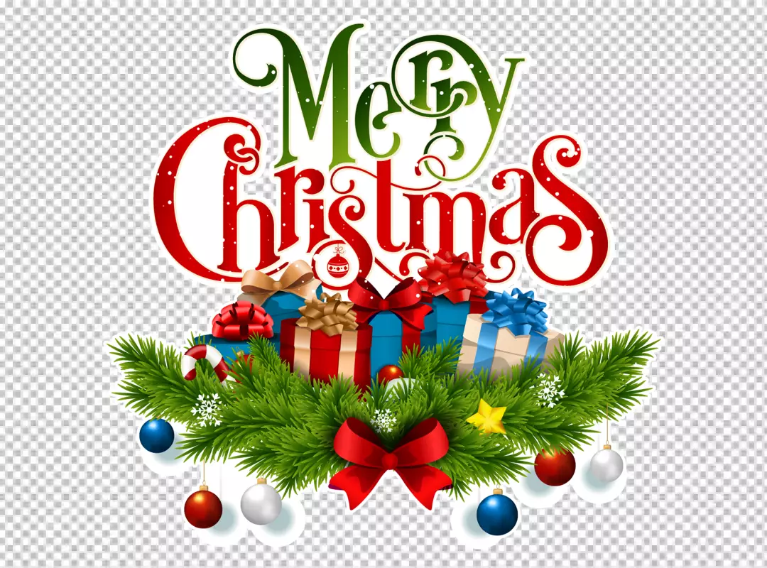 Free Premium PNG We wish you a very merry holly jolly christmas lettering greeting