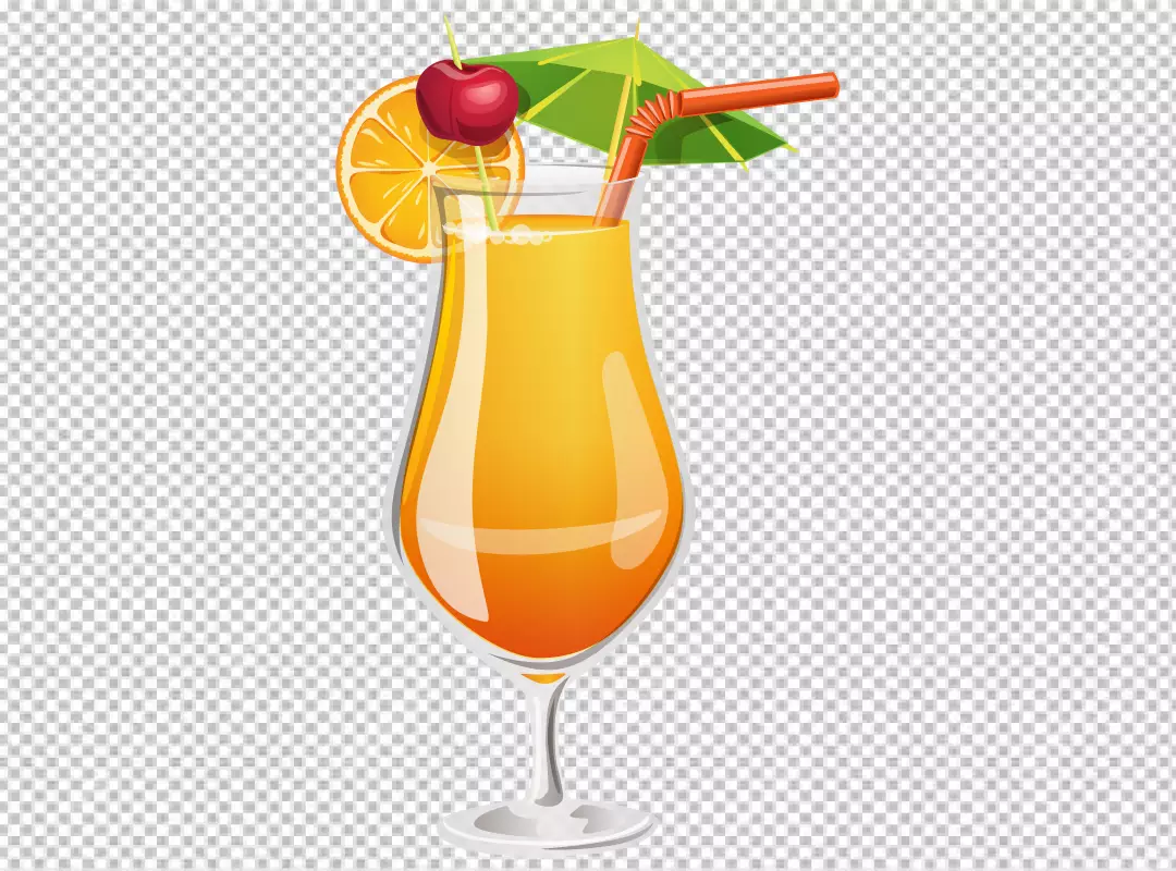 Free Premium PNG PNG Refreshing cocktail decorated with slice of lemon 