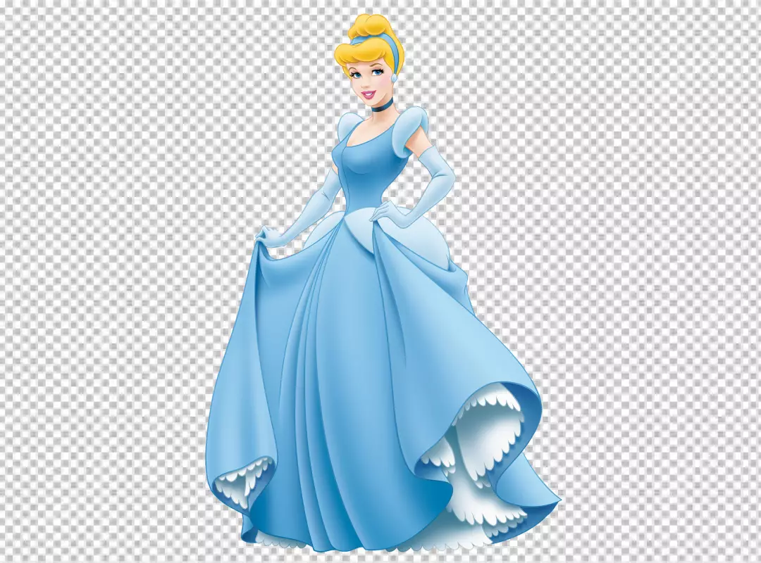 Free Premium PNG Cinderella hold her dress