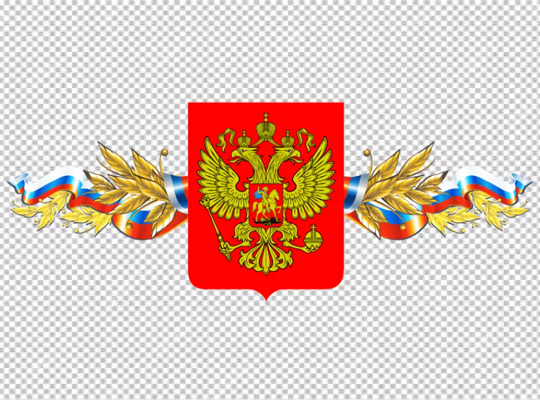 Free Premium PNG PNG Flag of Russia with coat of arms background