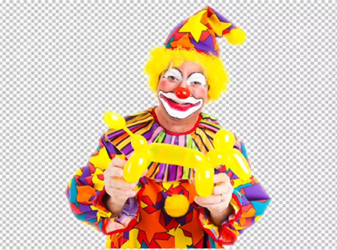 Free Premium PNG yellow color clown funny dress 