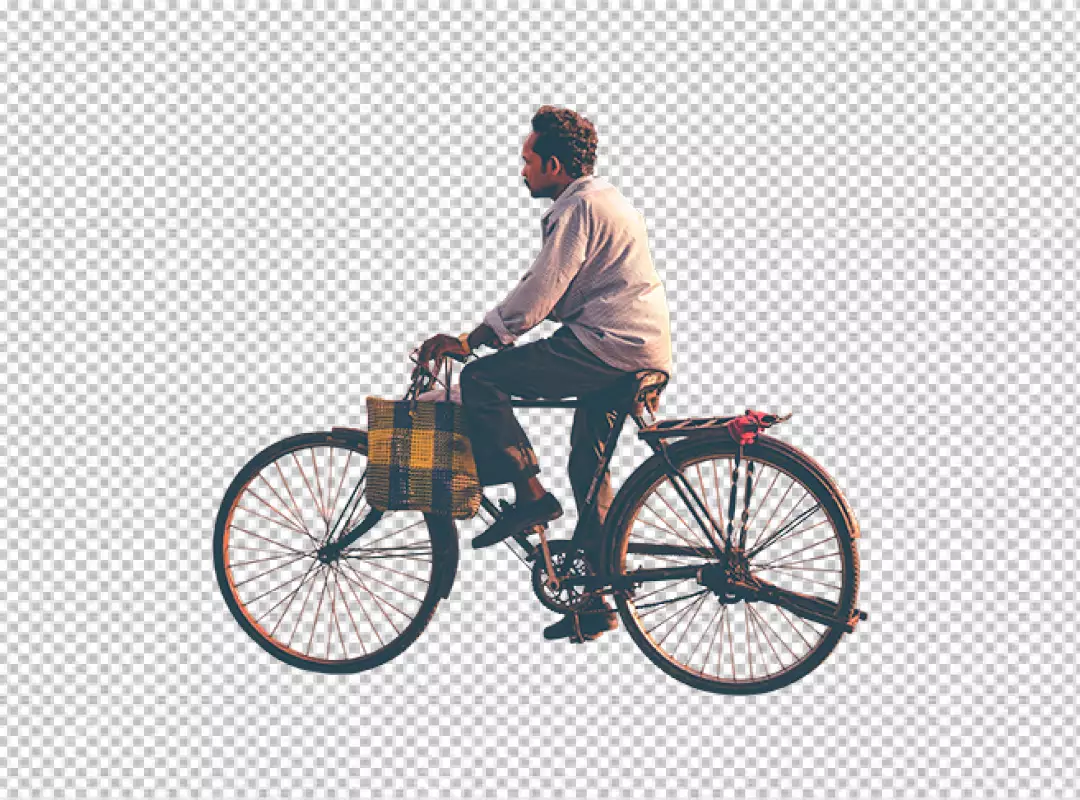 Free Premium PNG cycling outdoors with his bike and helmet