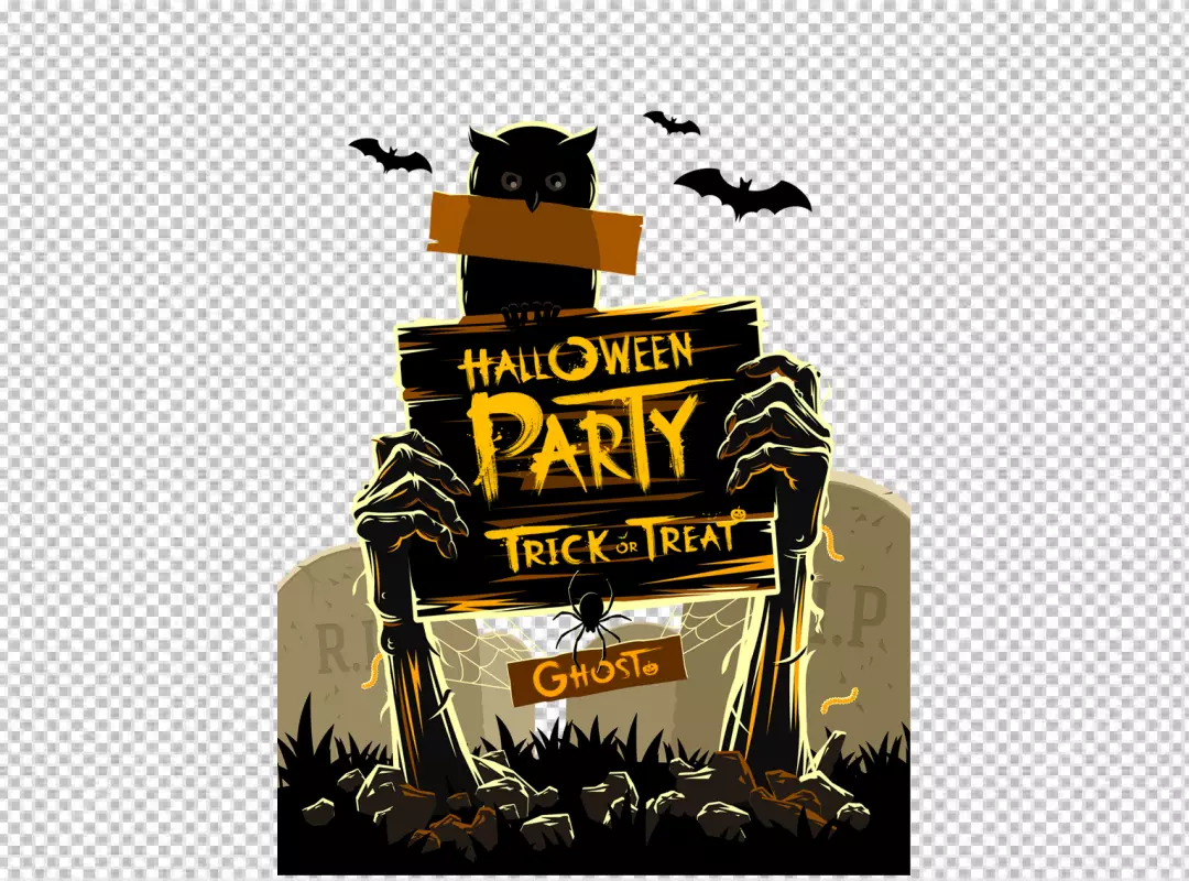 Free Premium PNG Halloween Costume Party elements Illustration PNG