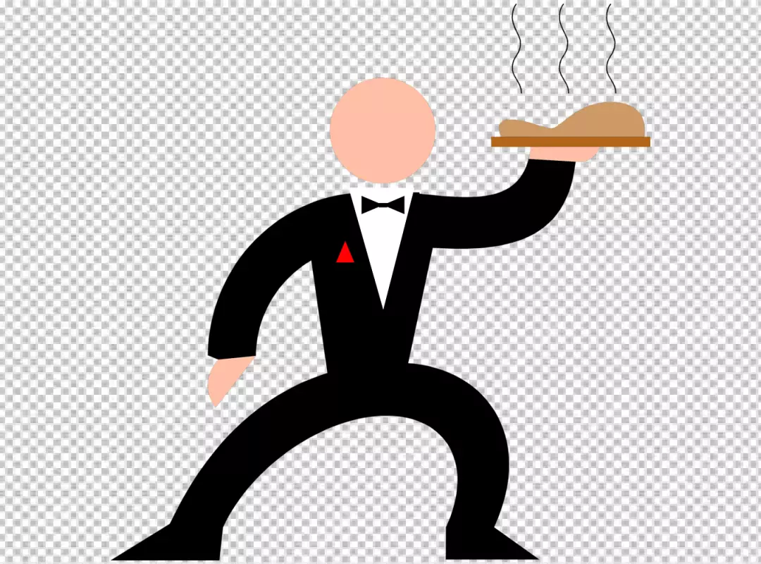 Free Premium PNG Waiter holding tray of drinks PNG