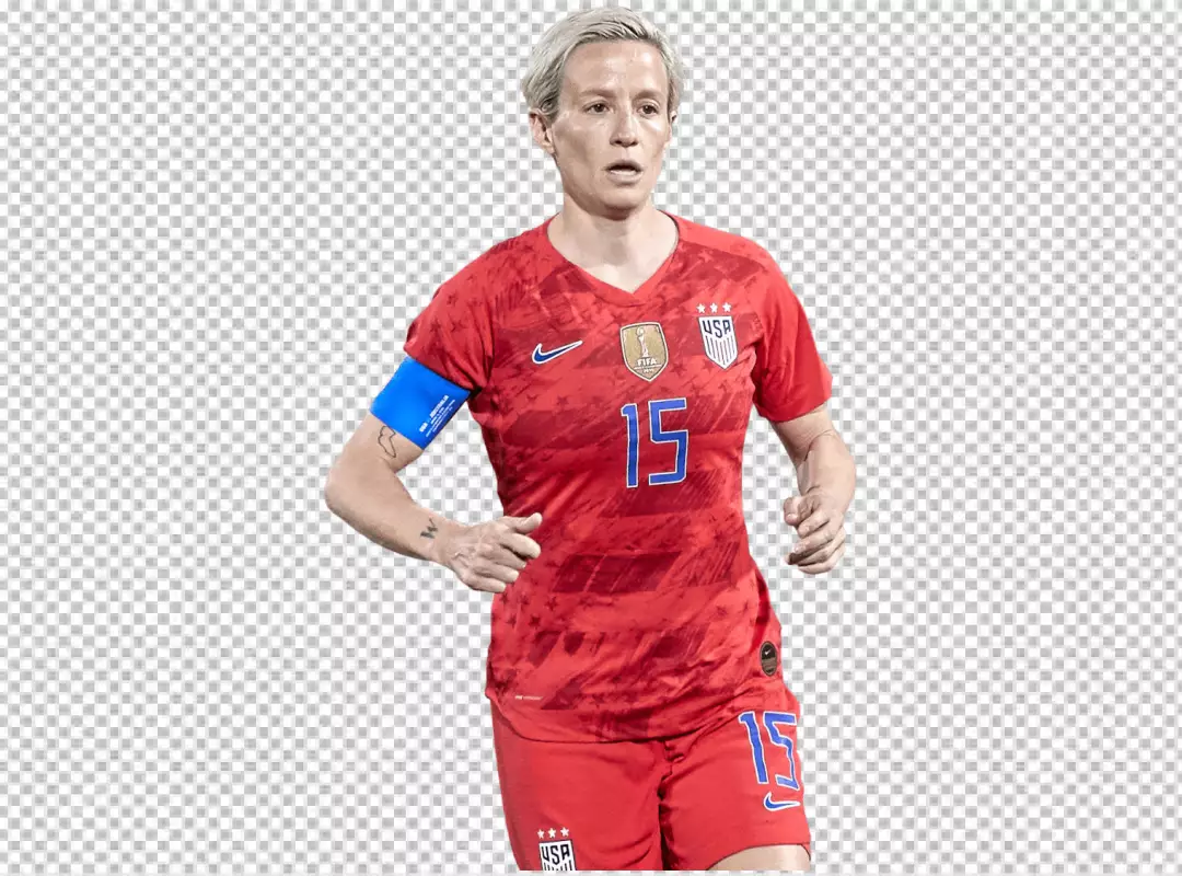 Free Premium PNG Megan Rapinoe going to catch the Foodball