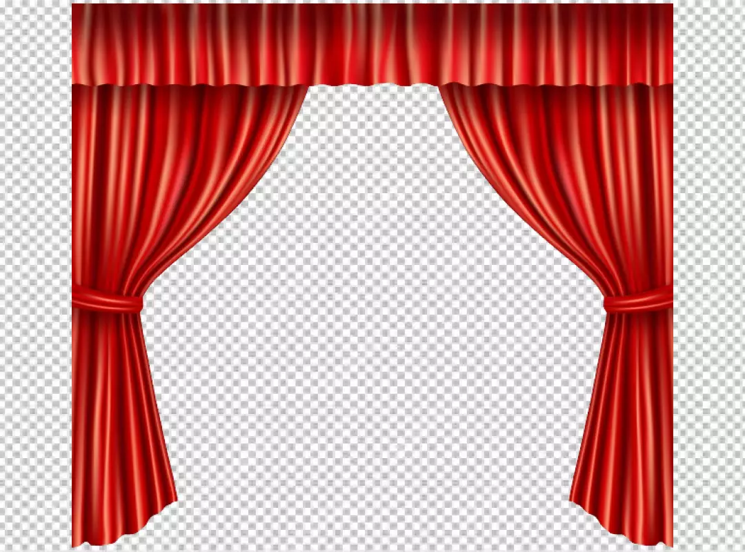 Free Premium PNG Curtains made of red fabric PNG