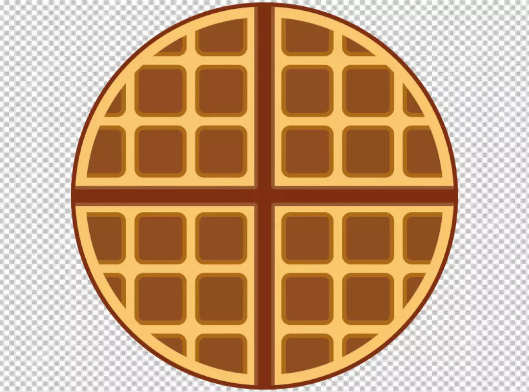 Free Premium PNG Circular Waffle Delight