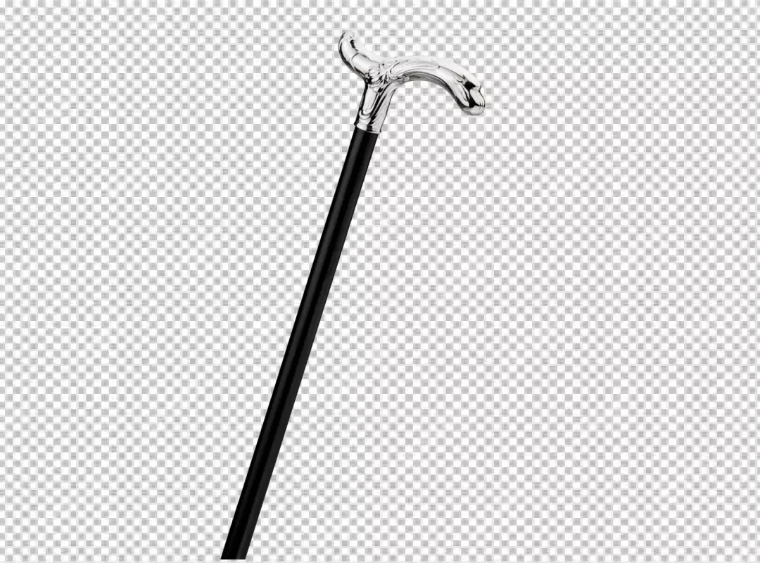 Free Premium PNG Sterling silver Assistive cane Walking stick Ebony