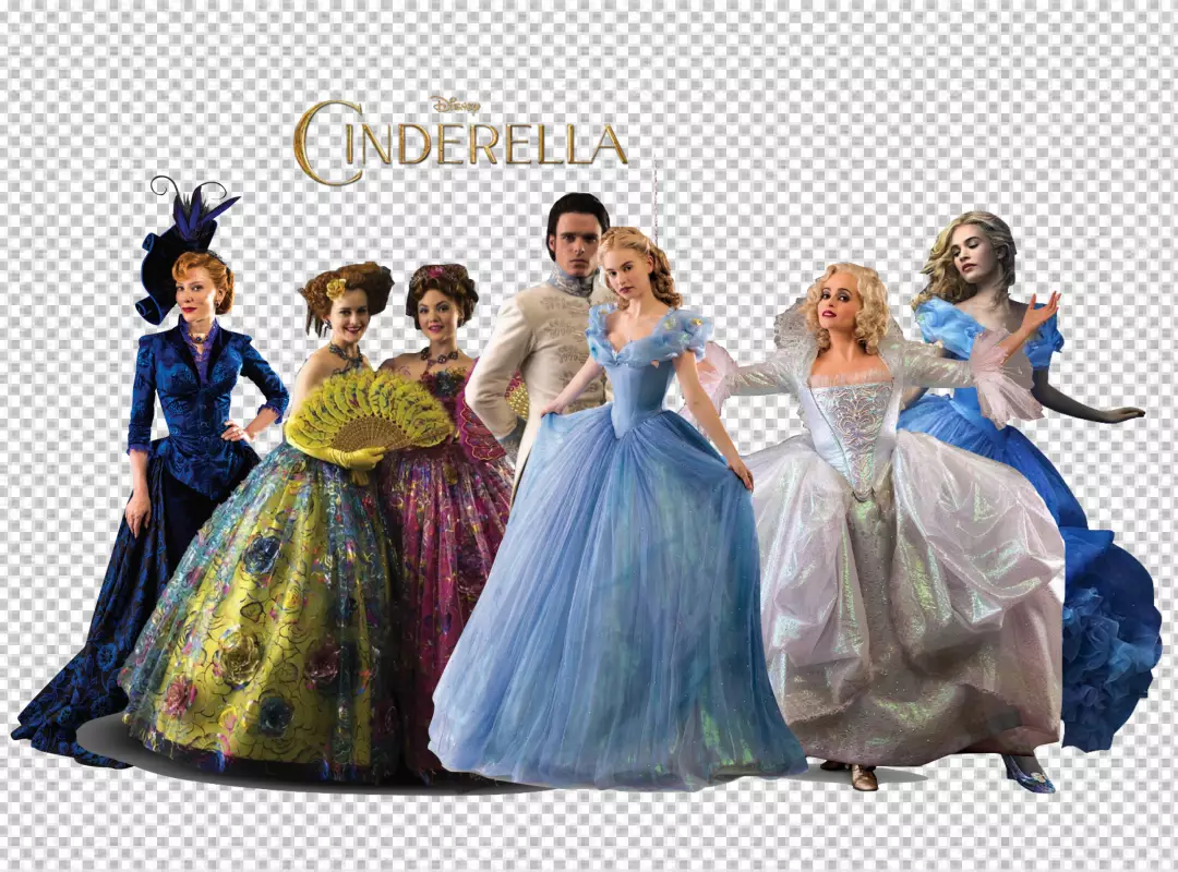 Free Premium PNG Cartoon cinderella princess with cute elements