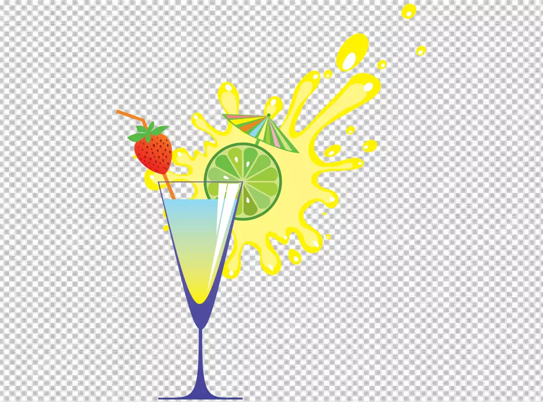 Free Premium PNG Cocktail with lemon slices PNG  BG