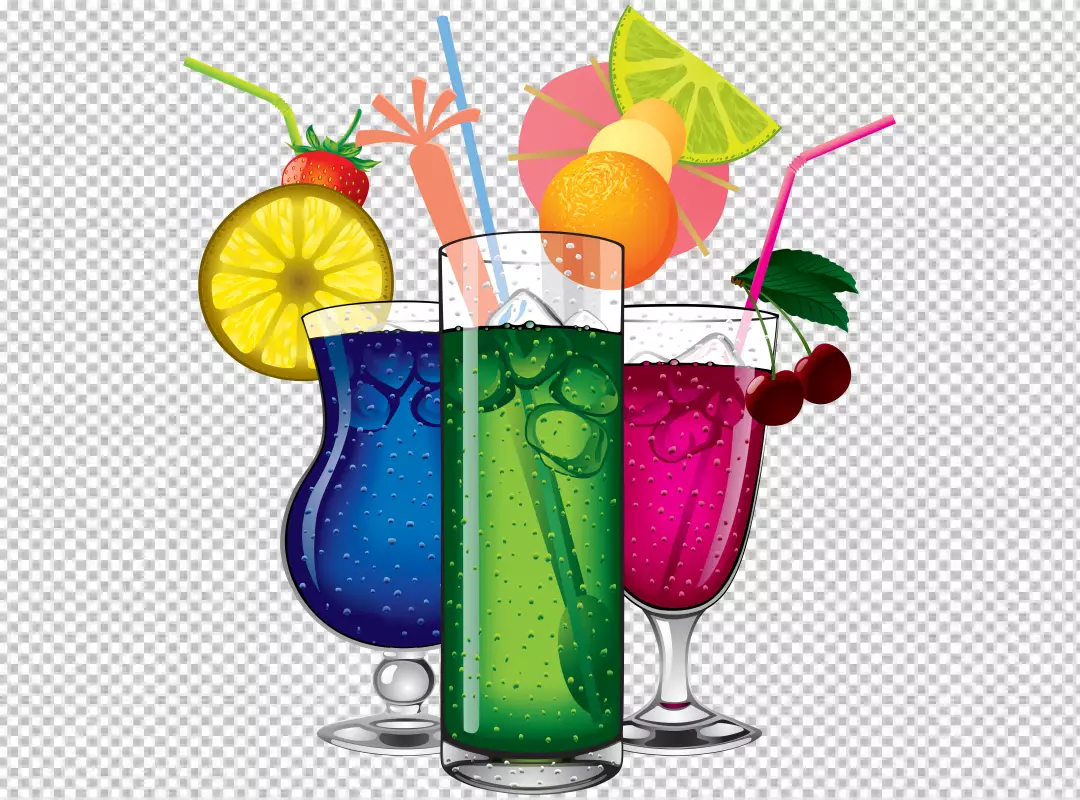 Free Premium PNG Two glasses of cocktails with straw and copy space