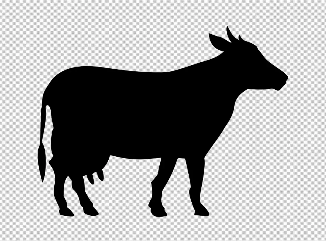 Free Premium PNG stand up cow silhouette transparent background PNG