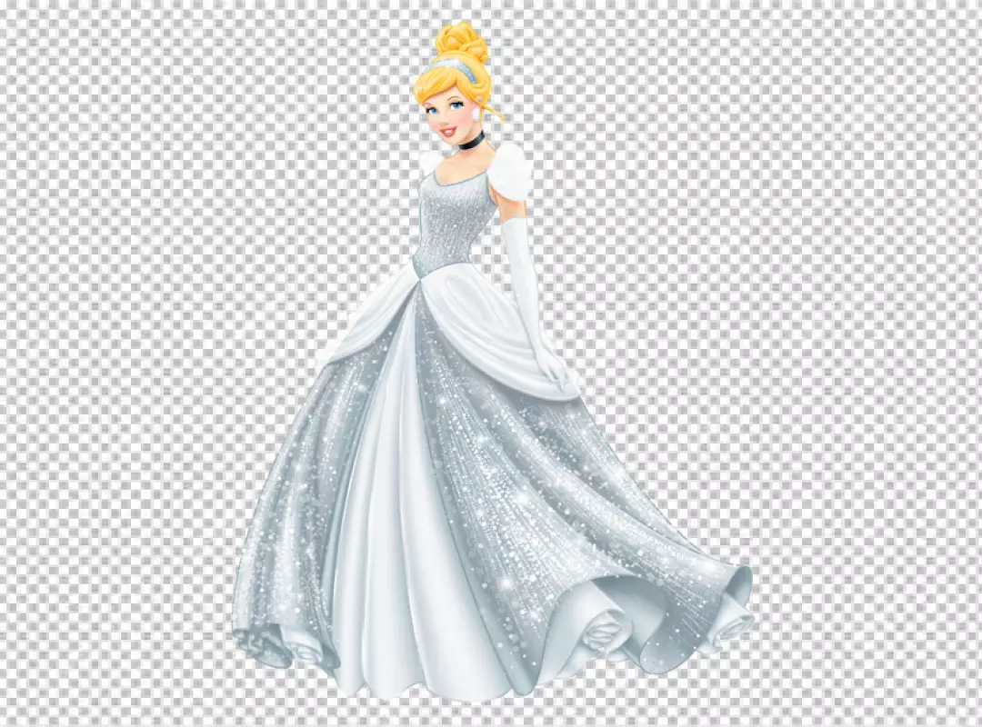 Free Premium PNG Cinderella with white dress