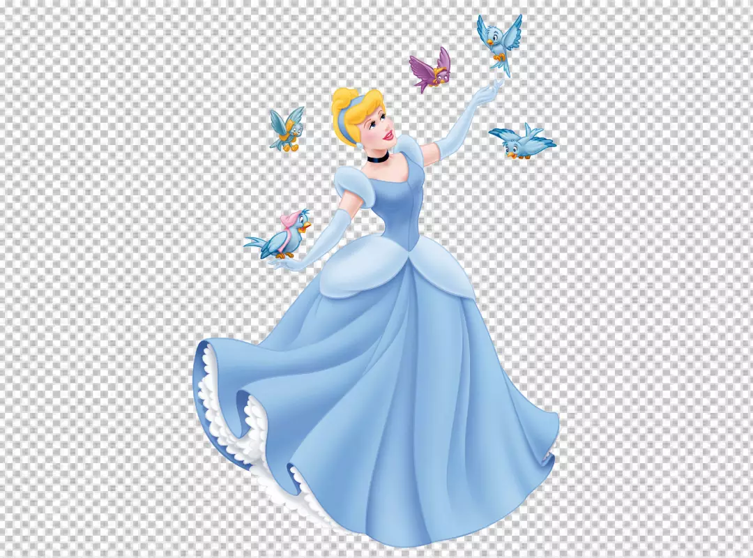 Free Premium PNG Cinderella with butterfly 