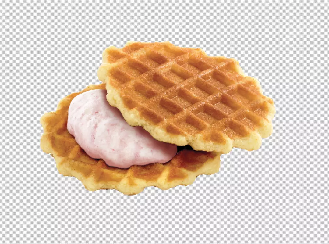 Free Premium PNG Waffle Sandwich Delight