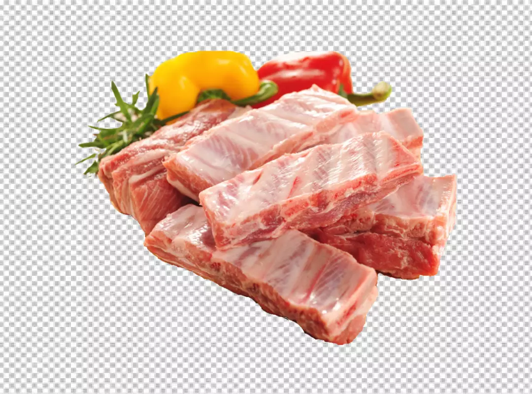 Free Premium PNG The ribs are a deep pink color and have a good amount of marbling