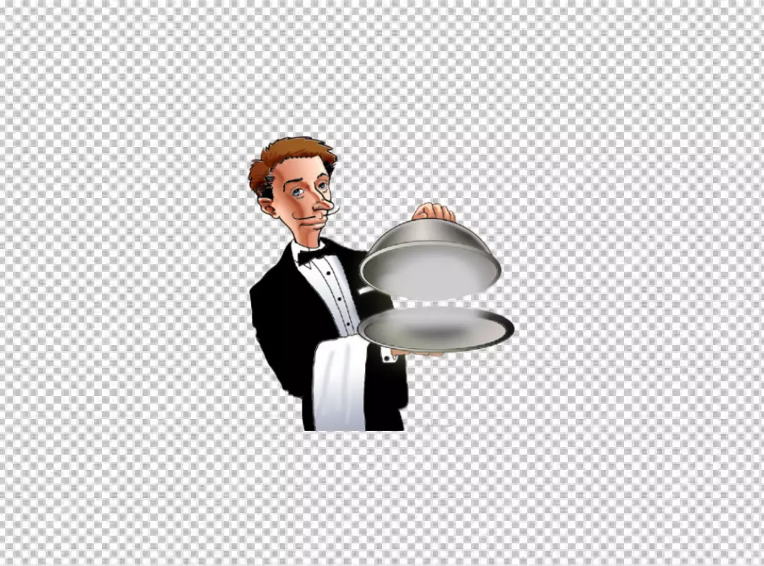 Free Premium PNG Luxury waiter touching on transparent screen PNG