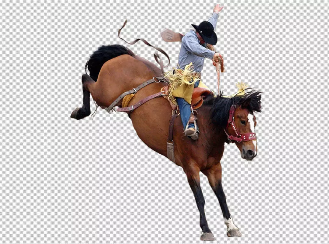 Free Premium PNG Cowboy in photorealistic environment transparent BG