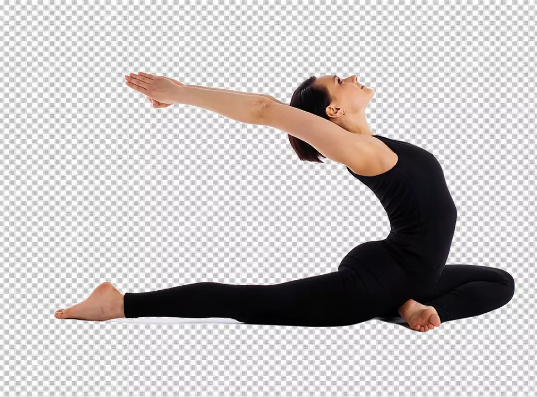 Free Premium PNG Effortlessly emphasizes the woman’s muscular control and poise