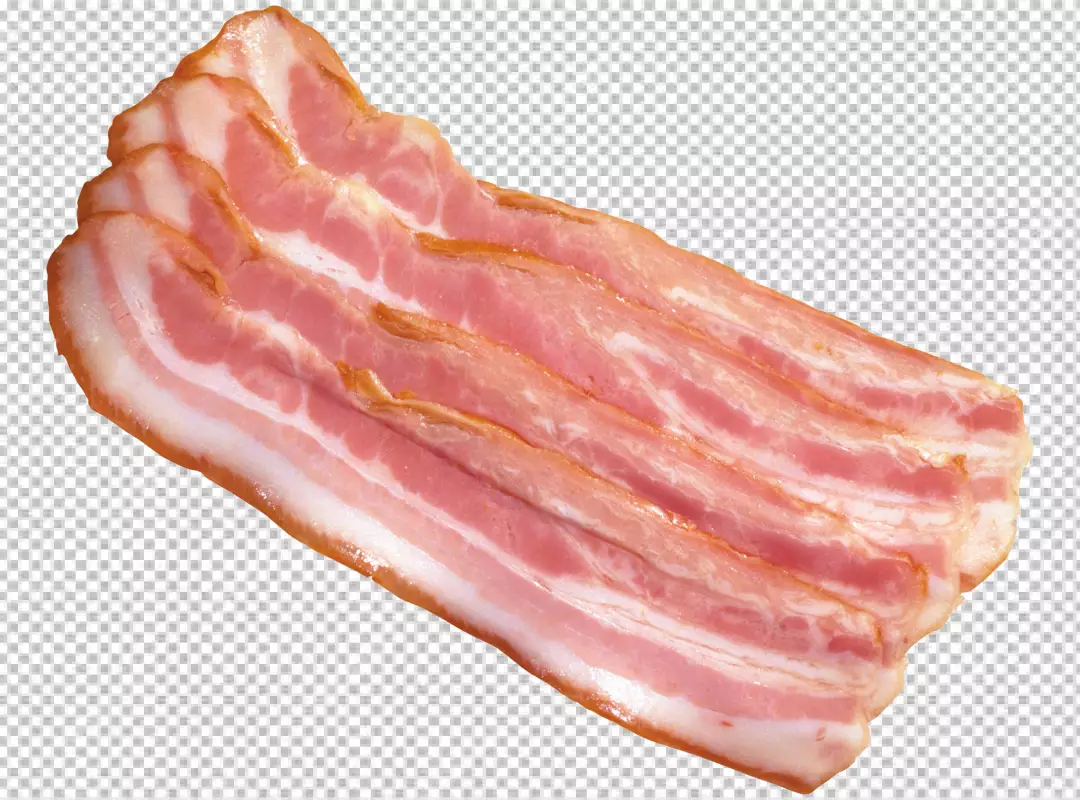 Free Premium PNG A piece of bacon is cooked to a perfect golden brown and has a delicious smoky flavor