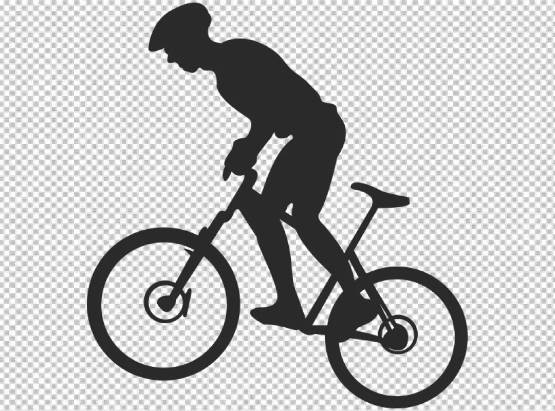 Free Premium PNG Male cyclist training with bicycle