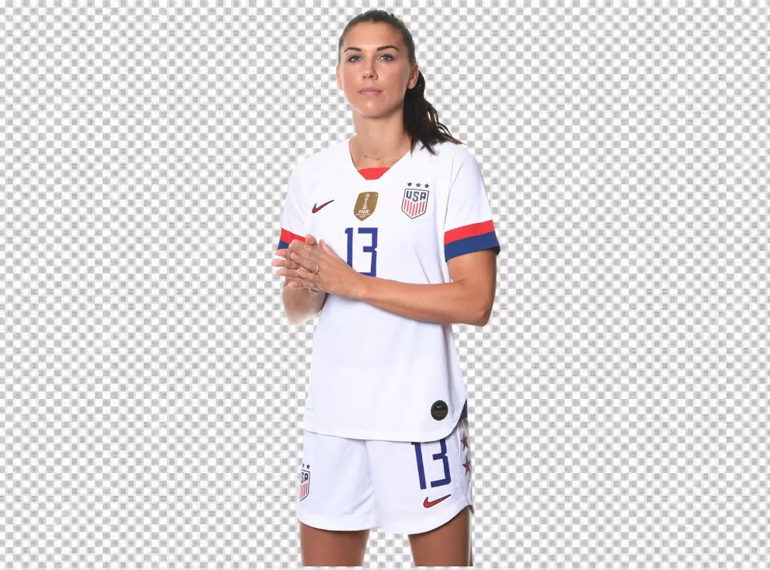 Free Premium PNG Alex Morgan not ready for catching photo