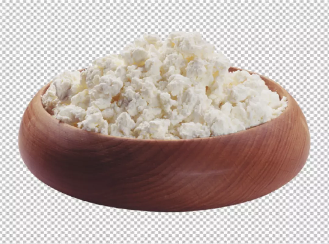 Free Premium PNG Cottage cheese front view full length isolate on transparency background PNG