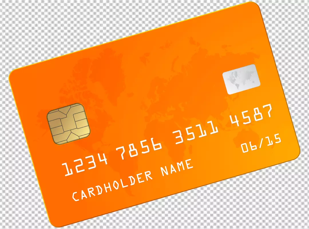 Free Premium PNG Cheerful amused lovely modern woman prefer credit cards, PNG