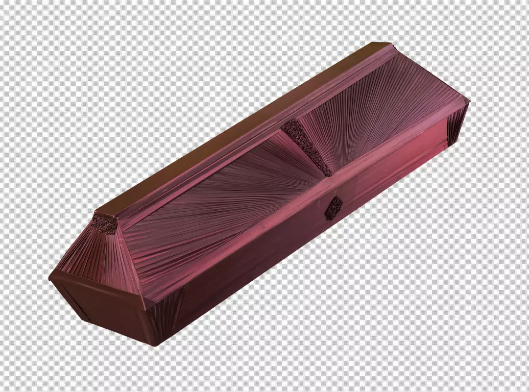 Free Premium PNG wooden coffin with a cross on the lid emphasizing simplicity 