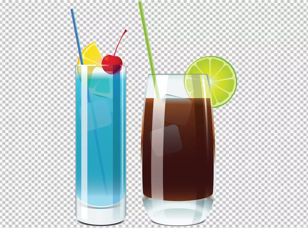 Free Premium PNG tow Refreshing cocktails collection in realistic style